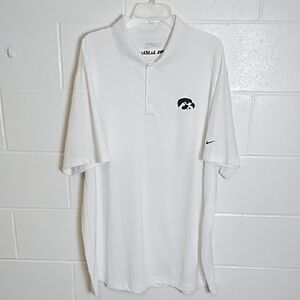 Nike White Dry Fit Polo Iowa Hawkeye Baseball 3XL